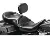 LE PERA Continental with Backrest Smooth Seat Black Vinyl Harley Davidson Touring 2008-24